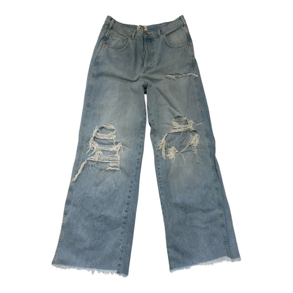 Urban Outfitters Blue Flare Wide Leg Jeans - Picture 1 of 14